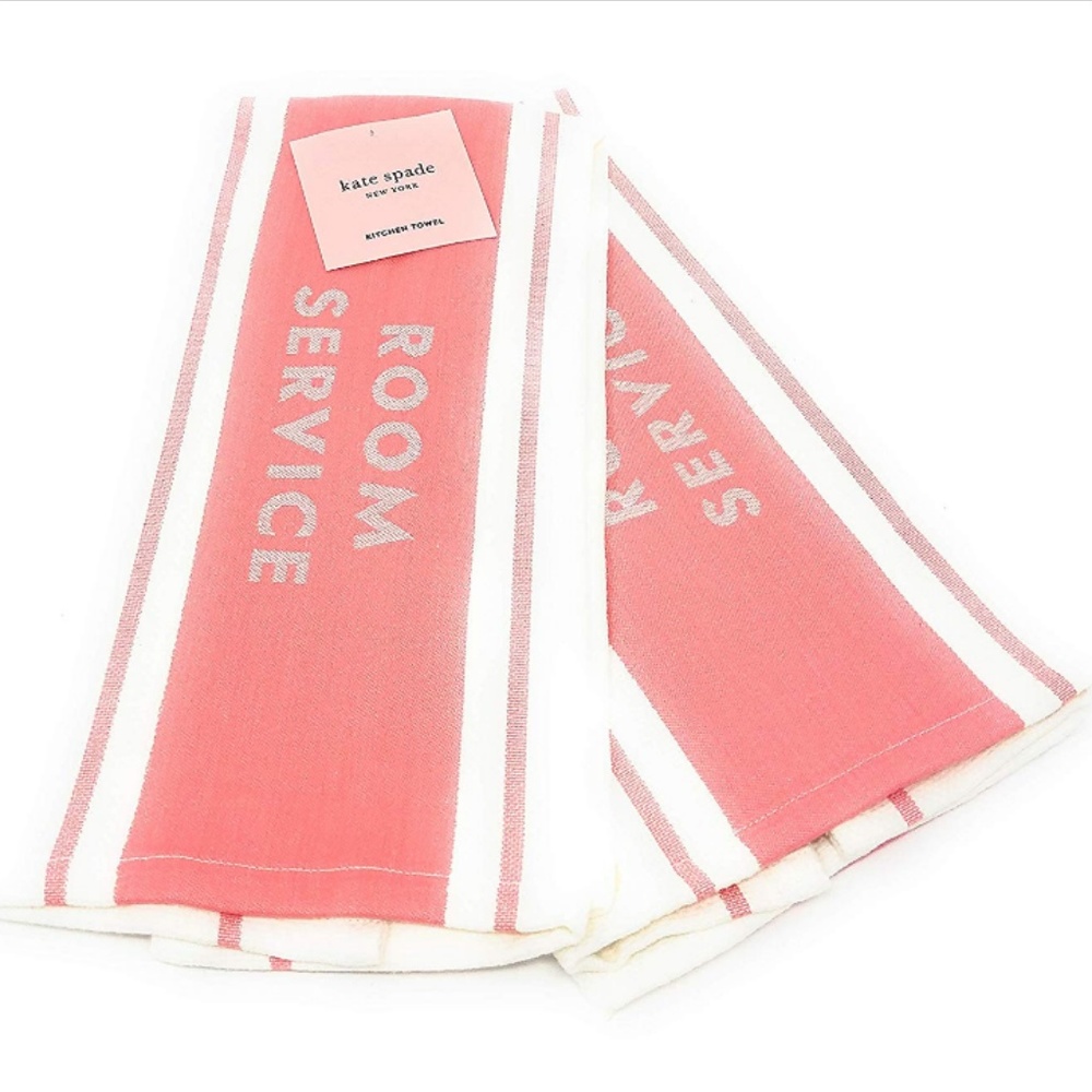 kate spade room service kitchen towels set 2 nwt